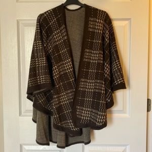 2/$60 Brown and Cream Pattern Open Cardigan